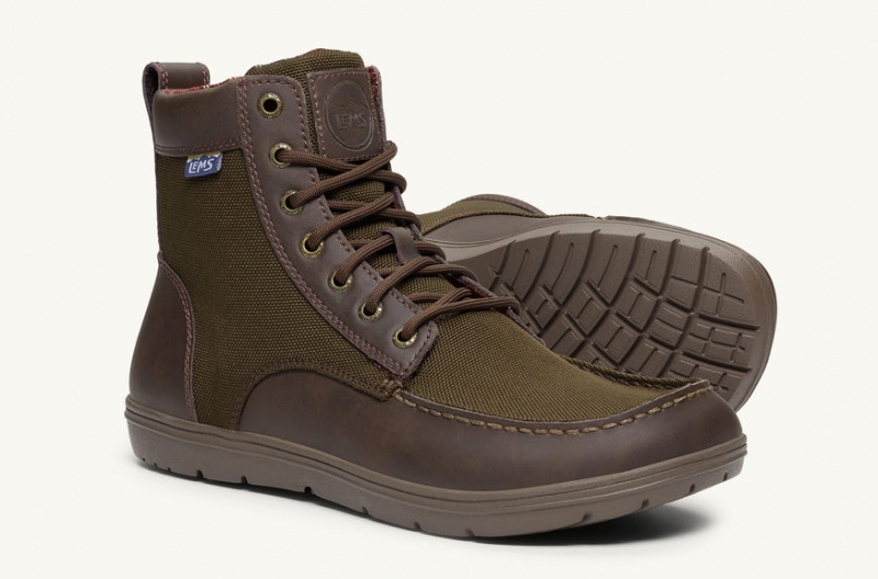 Kozaki Trekkingowe Lems Boulder Boot Nylon Oliwkowe Brązowe Polska | ASV-41385